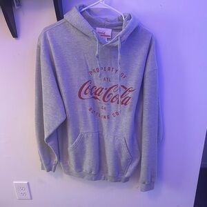 Coca Cola Gray Sweater Iconic Logo Pullover